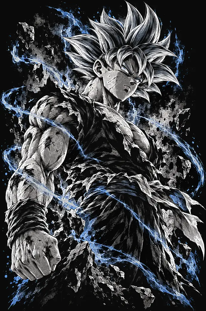 Le motif Goku Ultra Instinct Tee