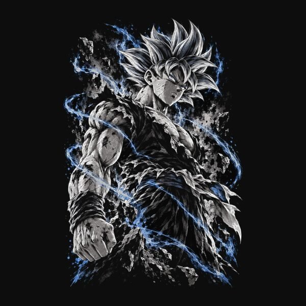 Goku ultra instinct tee detail