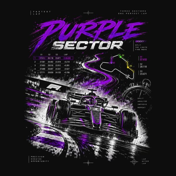 Purple sector tee detail