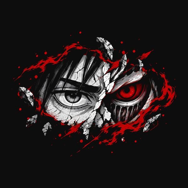 Red eye tee detail
