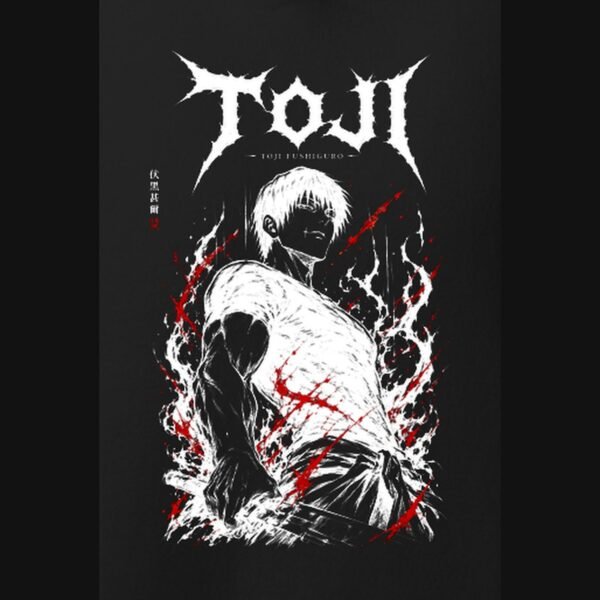 Toji fushiguro hoodie noir detail