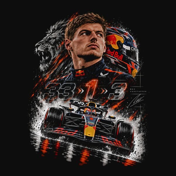 Verstappen lion tee detail